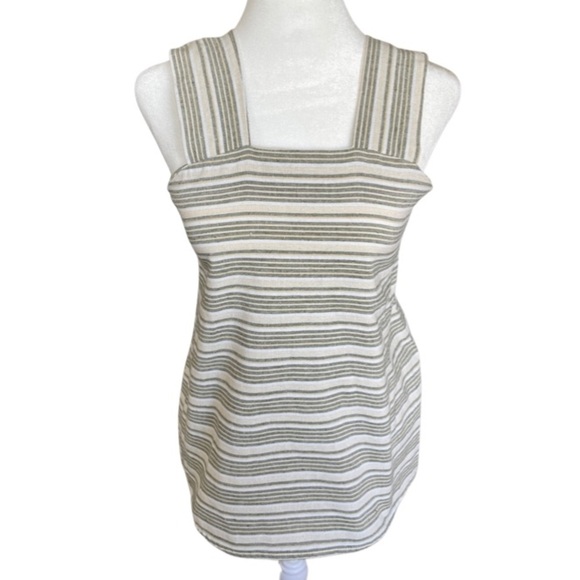 Linen striped top with pretty ties in the back - Picture 1 of 4